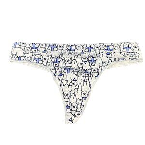 Aerie Womens Size Medium Panty Thong Tanga Polar Bear Print New Without Tags